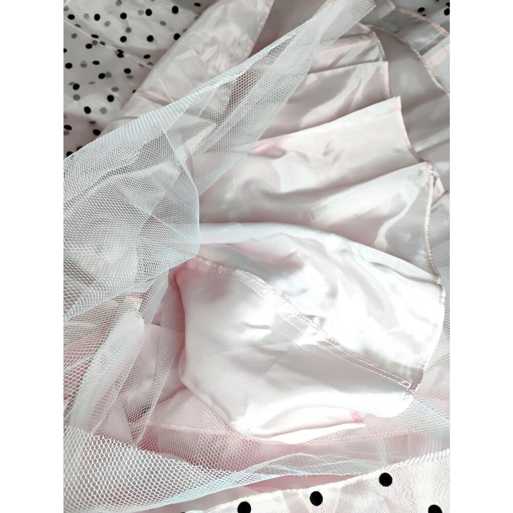 Papell Boutique Womens Pink 50s Boned Strapless Polka Dot Chiffon Dress 8 - Picture 15 of 16
